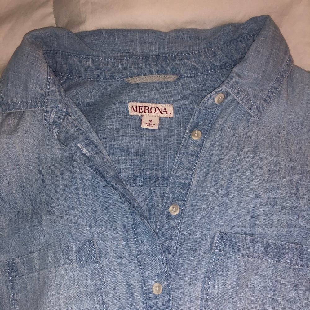 Jean half button top - Picture 2 of 5